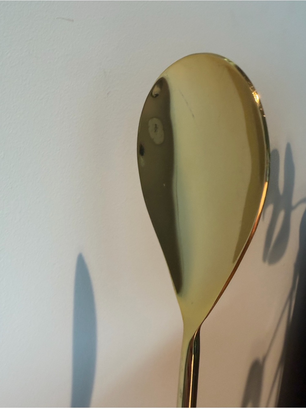 Anthropologie Gold Serving Spoons with Cream Decorative Handles - Picture 6 of 6